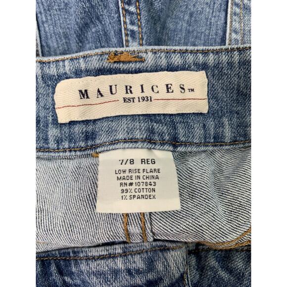 Maurices‎ Shorts Womens 7/8 Denim Jean Cut Offs Shorttail Raw Hem - Picture 3 of 4